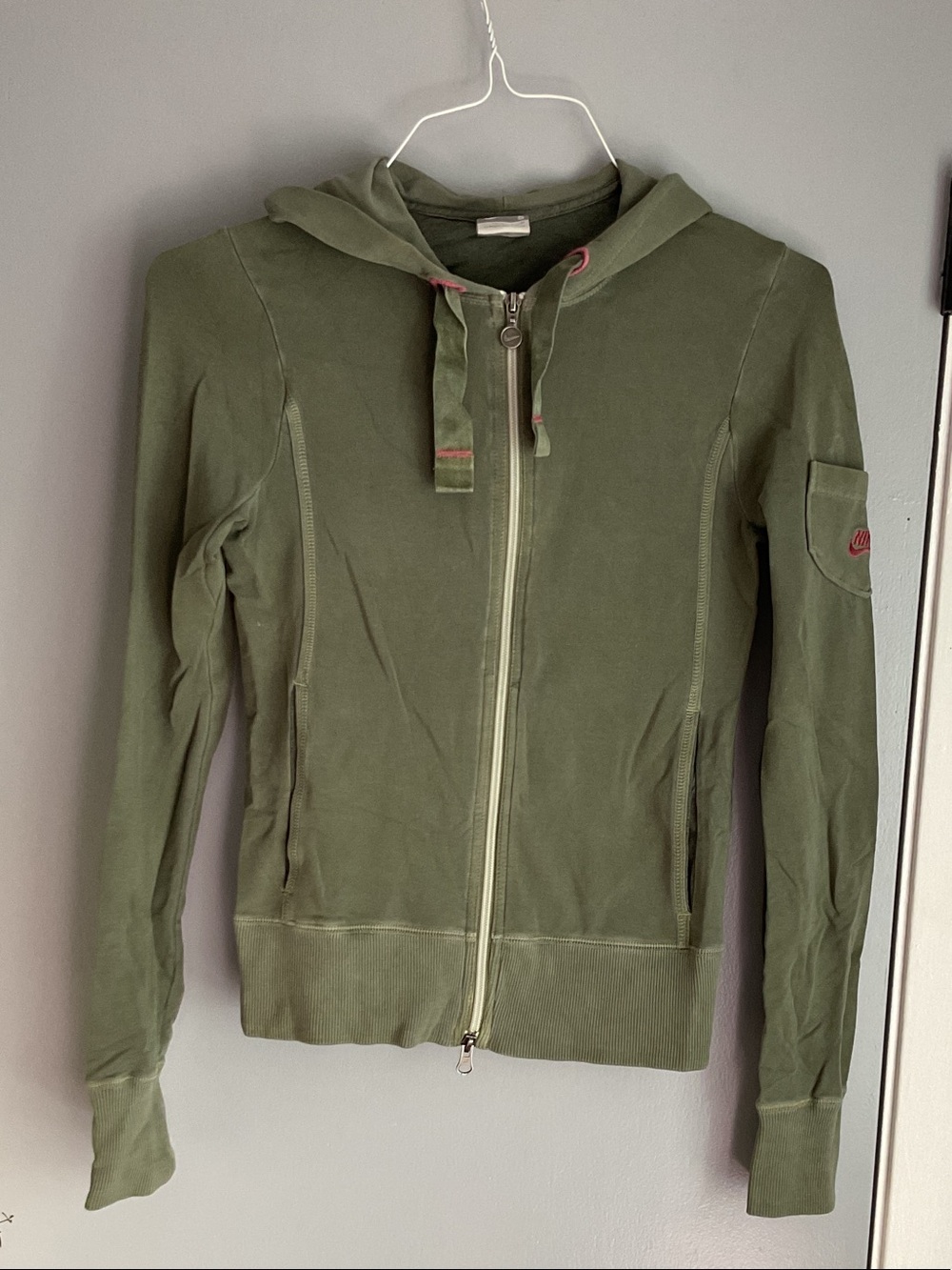Nike Olive Green Hooded Utility Zip Jacket - Women's